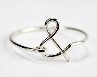 Kaufmännisches und-Zeichen, Draht und Zeichen Ring Draht Symbol Schmuck Draht gewickelt Ring, minimalistische RIng, besten Freund Freundschaftsring, Geschenk für Sie