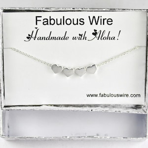 Multi Heart Necklace, Sterling Silver Heart Necklace, Family Gift, Mother&#39;s Day Necklace, Daughters, Sisters, Best Friends, Bridal Gift