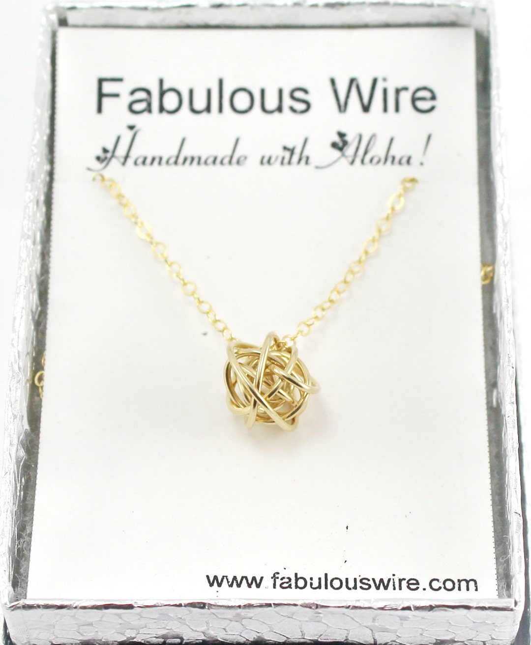 Gold Wire Knot Necklace Tangled Love Wire Ball Necklace Etsy