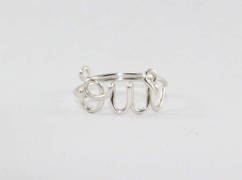 OUI Ring, Silver Wire Adjustable Ring, French Word Ring Yes I Do, Girlfriend, Loved One, Bridesmaid Gift image 1