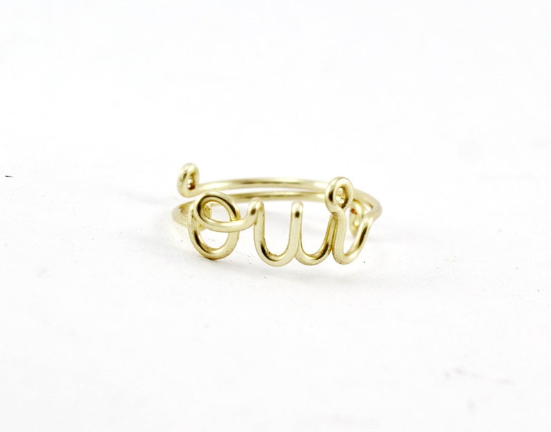 OUI Ring, Silver Wire Adjustable Ring, French Word Ring Yes I Do, Girlfriend, Loved One, Bridesmaid Gift image 6