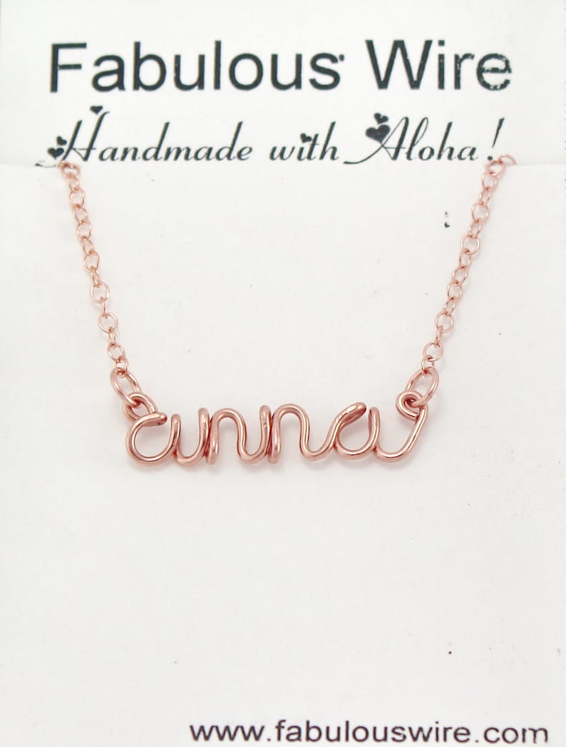 Custom Made Wire Lowercase Script Letter Necklace Personalized Wire Wrap Name Jewelry Wire Name Necklace