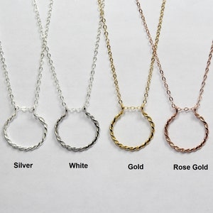 Twisted Wire Circle Necklace, Everlasting Love Jewelry, Wife, Girlfriend Gift, Dainty Eternity Necklace, Karma Necklace