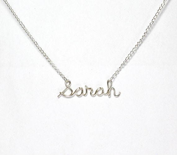 Personalized Sterling Silver Wire Name Necklace 