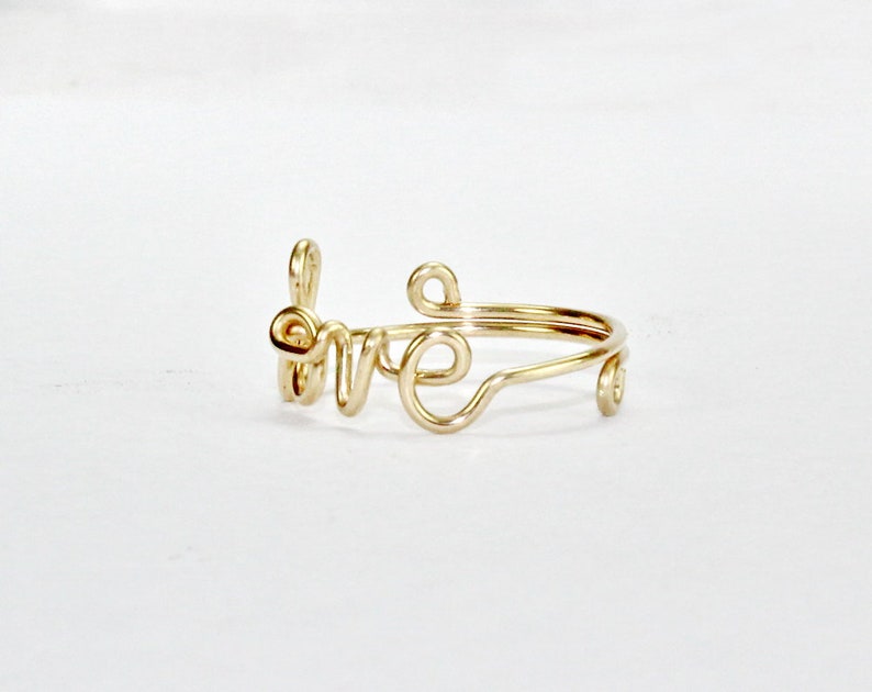 LOVE Ring, 14K Gold Filled Wire image 8