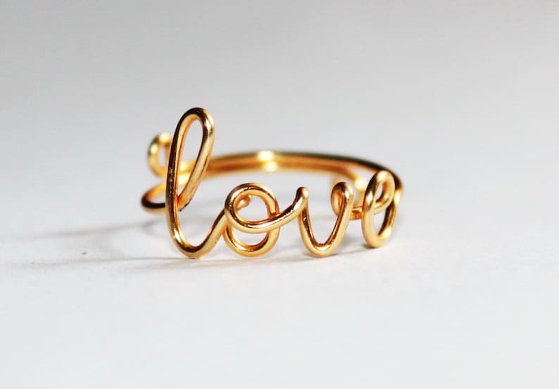 LOVE Ring, 14K Gold Filled Wire image 1