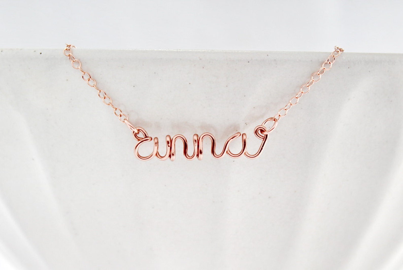 Wire Name Necklace Custom Made Wire Lowercase Script Letter Etsy