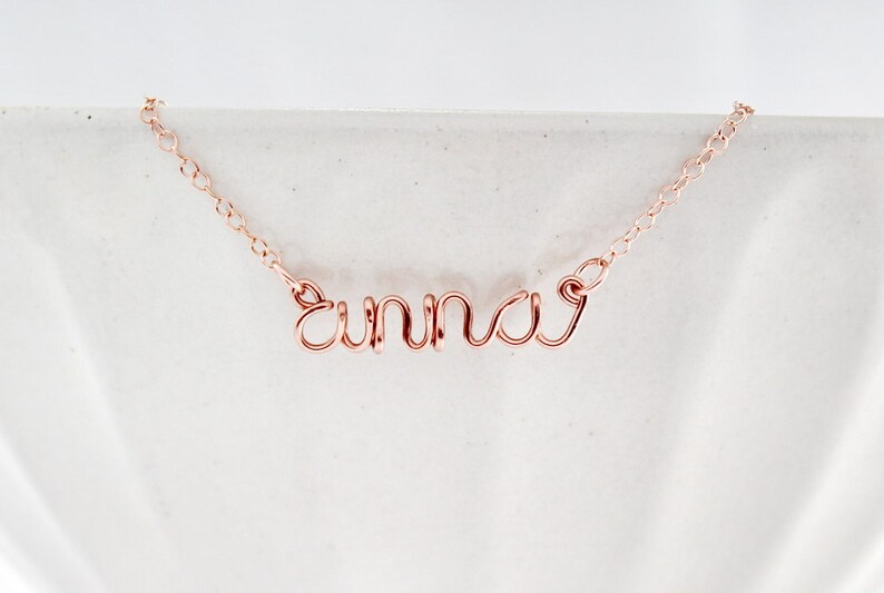 Custom Made Wire Lowercase Script Letter Necklace Personalized Wire Wrap Name Jewelry Wire Name Necklace
