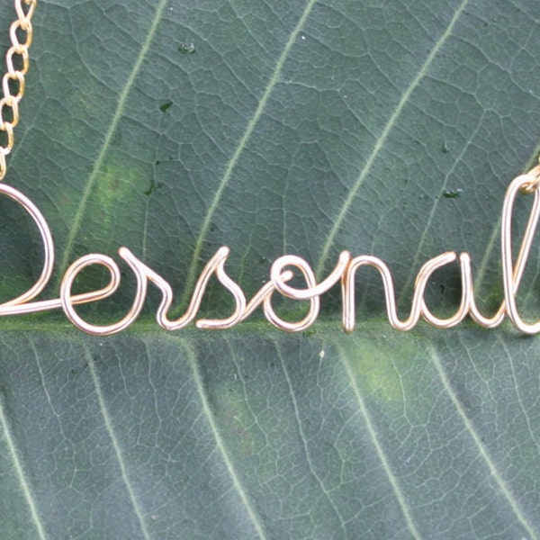 Personalized Gold Wire Name Necklace - Handmade Up To 10 Letters