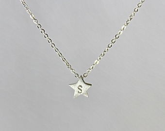 Stering Silver Star mit personalisierten anfängliche Halskette, personalisierte Sterne anfängliche Schmuck, Lucky Star Halskette Y067