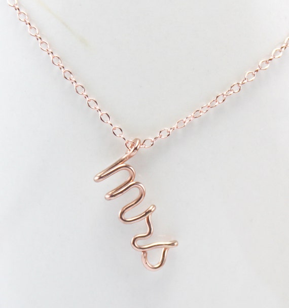 Rose Gold MRS Necklace Personalized Bridal Necklace Wedding Jewelry Wife and Bride to Be Gift Bridal Shower Necklace Etsy