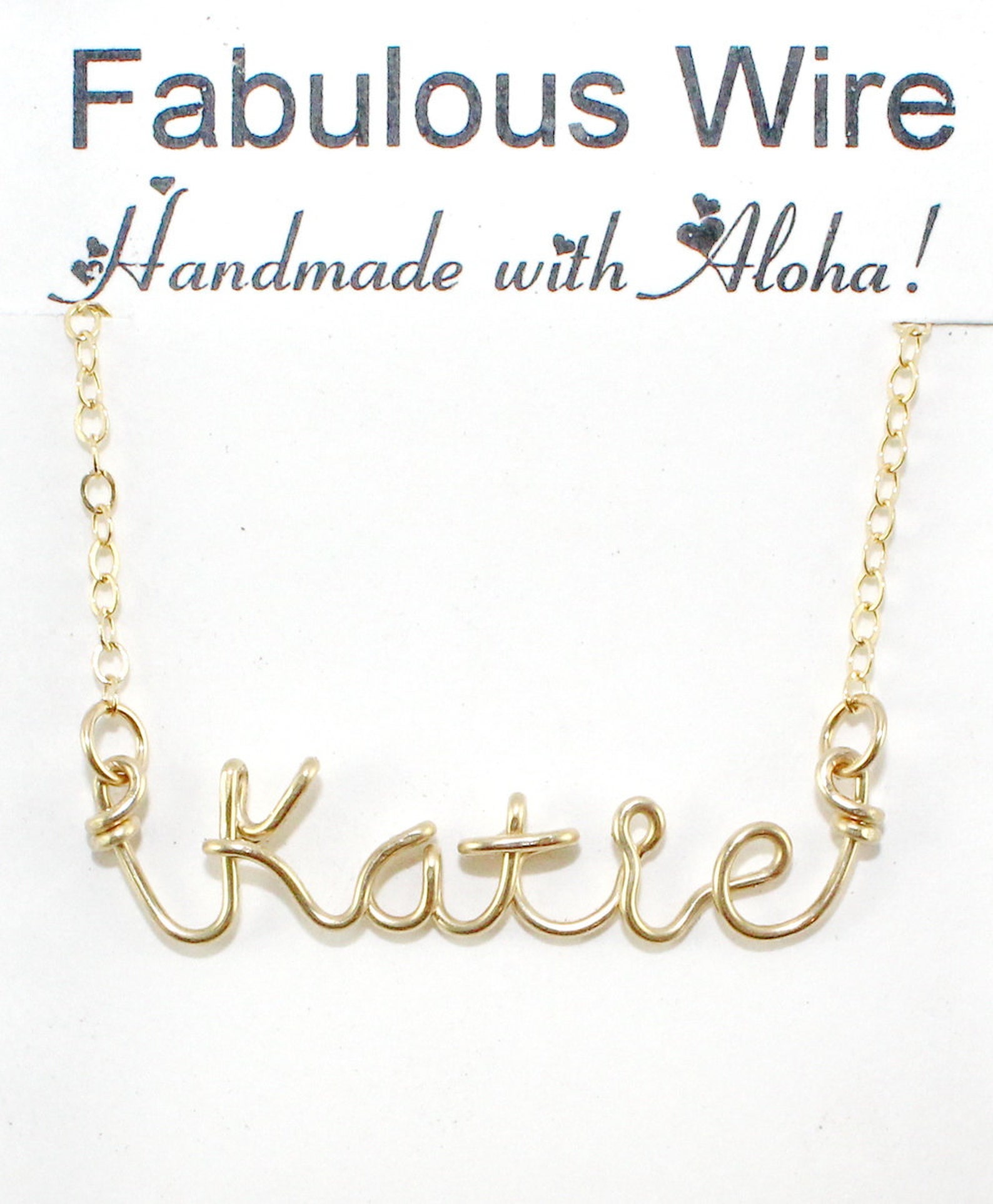 Gold Wire Name Necklace Personalized Name Jewelry Custom Etsy