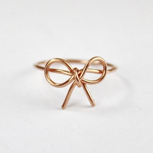 Rose Gold Bow Tie Ring, Love And Friendship Bow knot Ring, Friendship Ring, Forget Me Knot Bow Tie Jewelry