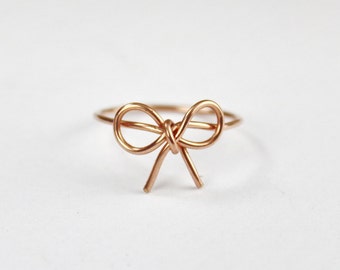 Rose Gold Bow Tie Ring, Love And Friendship Bow knot Ring, Friendship Ring, Forget Me Knot Bow Tie Jewelry