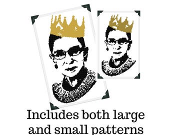 THREE PATTERNS Ruth Bader Ginsburg Cross Stitch Pattern - rbg Cross Stitch PDF