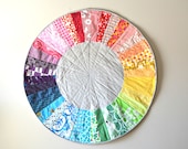 Regenbogen Farbe Rad Quilt - Baby-Spielmatte - Kreis Teppich - Kinderzimmer-Dekor - Farbe Rad Wandhängen