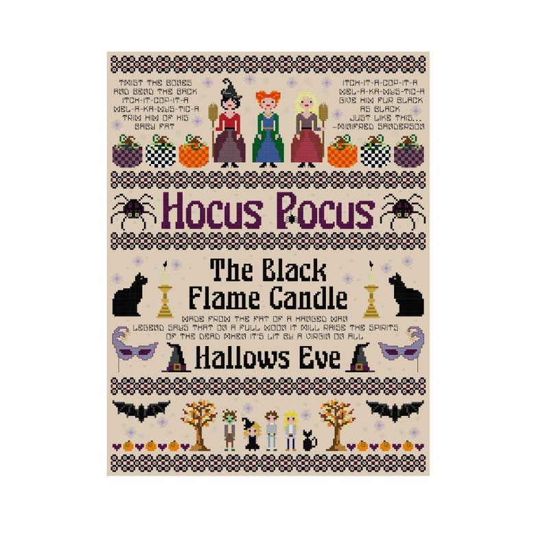 Halloween Cross Stitch Pattern - Movie Cross Stitch - Cross Stitch Sampler 