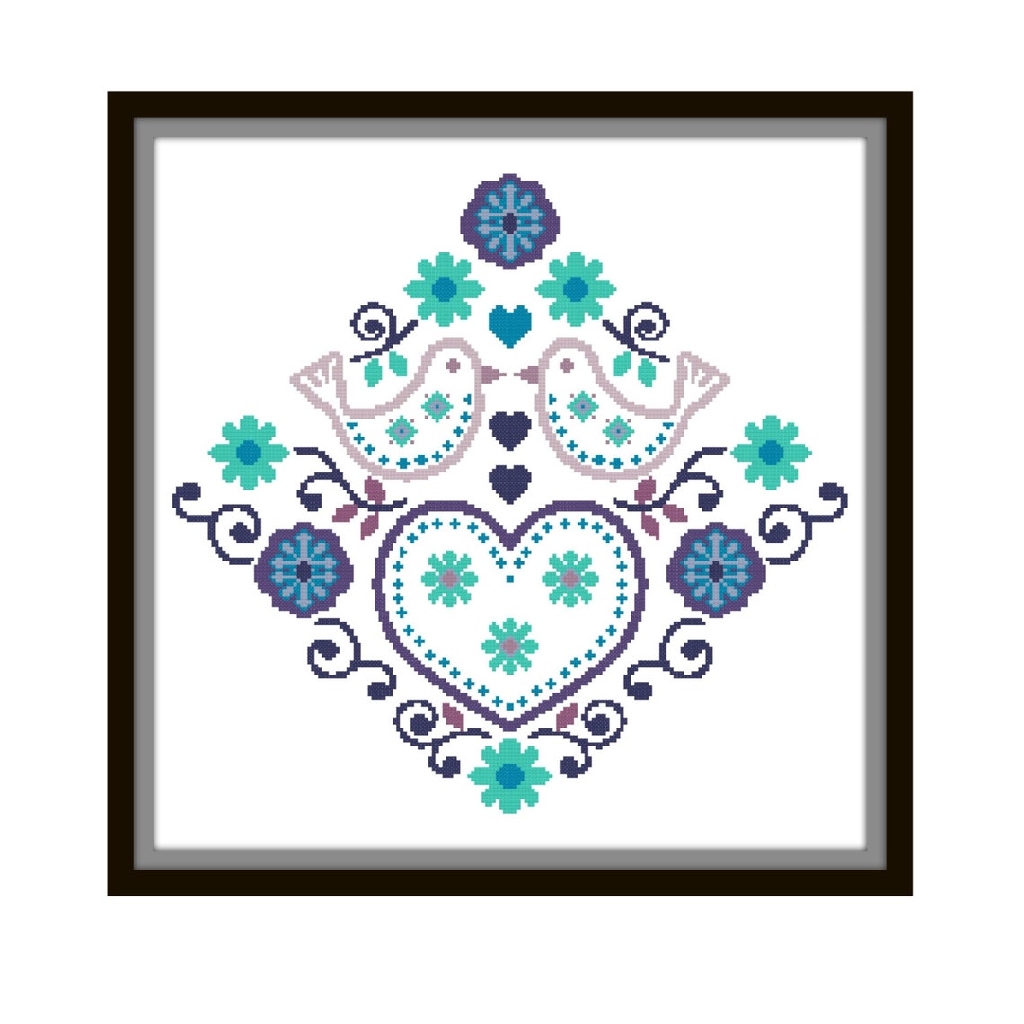 Folk Art Cross Stitch Pattern Scandinavian Cross Stitch Pdf Etsy UK