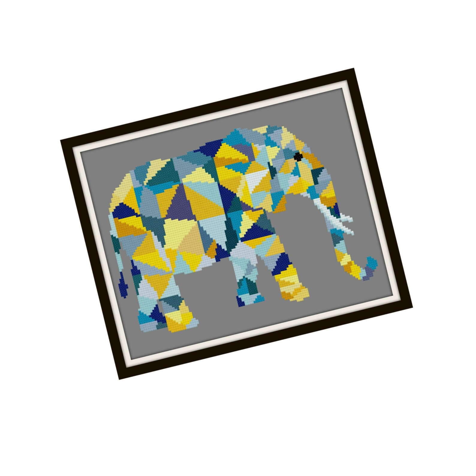 Abstract Elephant Cross Stitch Pattern Modern Cross Stitch Etsy