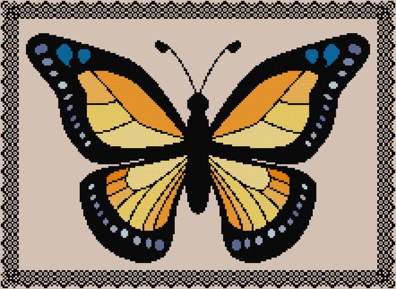 Monarch Butterfly Cross Stitch Pattern Modern Cross Stitch - Etsy