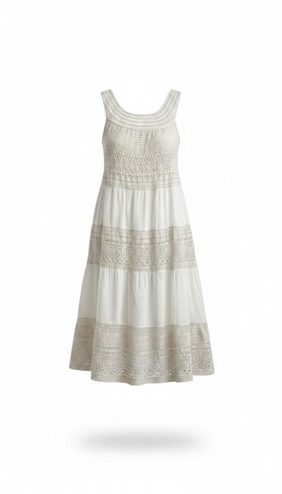 italian summer wedding guest dress Dresses Italian Cotton Lace Midi Dress