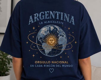 Argentina La Albiceleste PNG, Orgullo Nacional Globo Mundial Diseños de sublimación para camisetas de fútbol, Regalo para aficionados al deporte, Descarga digital instantánea