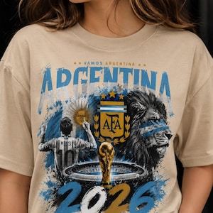 Argentina Soccer 2026 PNG, Vamos Argentina Fan Shirt Sublimation, Argentina Football DTF Transfer, Soccer Fan Gift PNG, Instant Download