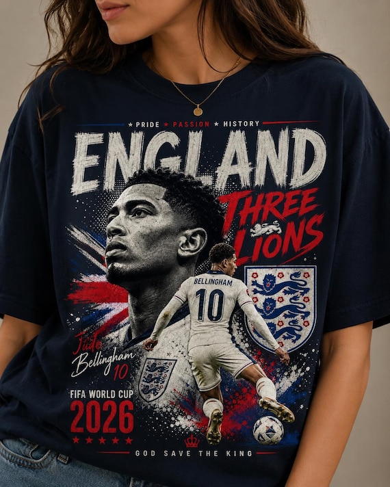 Buy England Football Shirt 2026 | Three Lions Graphic Tee | Jude