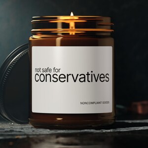 Not Safe for Conservatives Candle, Anti Conservative Gift, Queer Owned Soy Candle, Political Humor Decor, LGBTQ
