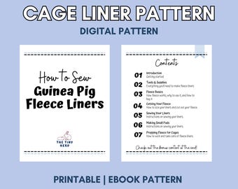 モルモット用フリース製ケージライナーの型紙｜印刷可能な縫製型紙（PDF）｜C&CケージライナーDIY｜ミッドウェストケージベッド｜小動物用縫製プロジェクト