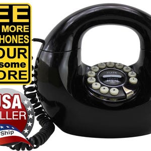 1970s Vintage Polyconcept Retro Pushbutton Handbag Telephone • Black • TESTED