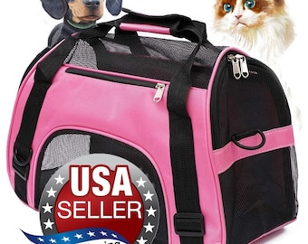 航空会社承認済みペットキャリーバッグ •小型猫/犬用 •メッシュ通気性 •快適枕付き