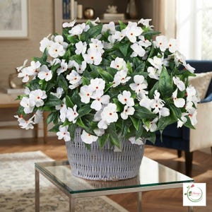 Fiori di balsamo artificiali, steli realistici resistenti ai raggi UV per decorazioni da giardino all'aperto.