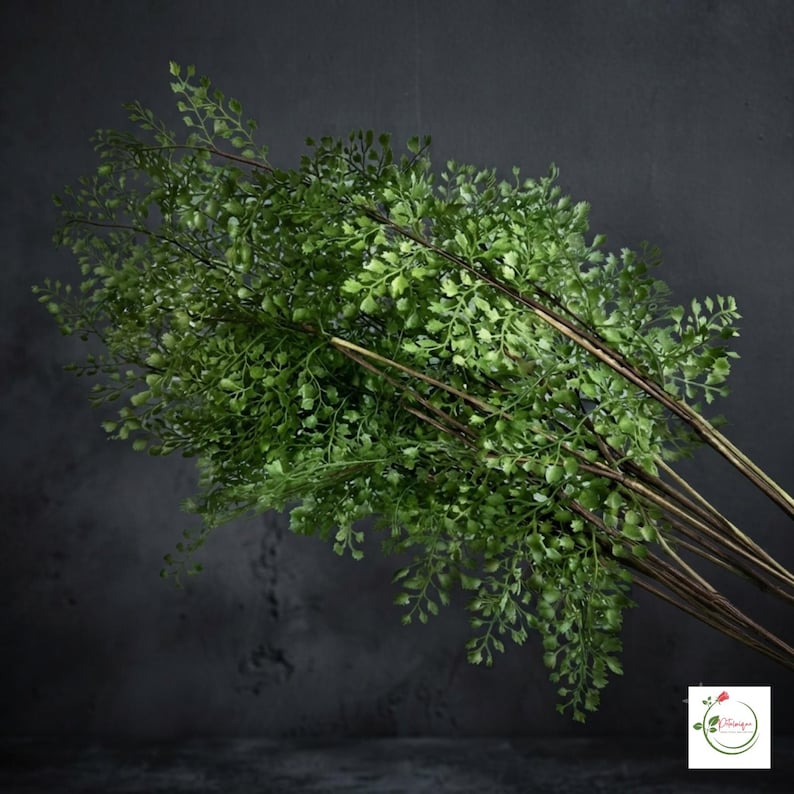 Decorative pine branch styled on a farmhouse mantel