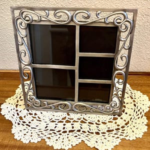 Vintage Fetco Ornate Pewter Collage Frame, 7.75" Square Multi Photo Display