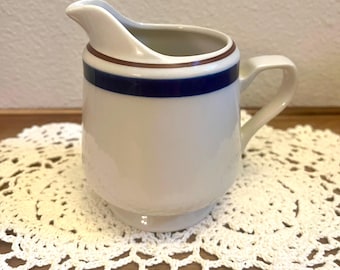 Vintage Galaxy Stoneware Creamer Pitcher, Mid Century Modern Striped Design, Made in Japan
