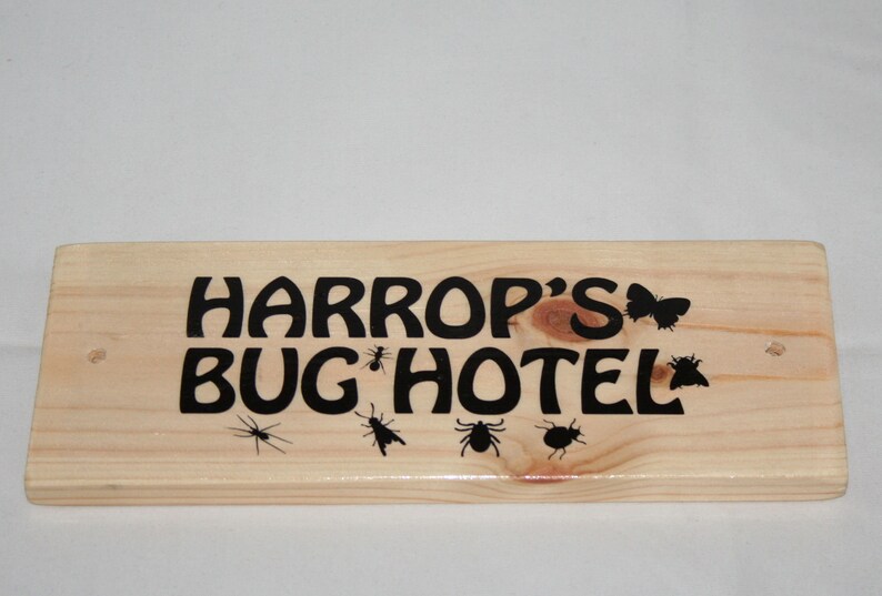 Personalised Any Name Bug Hotel Wood Shed Allotment Garden