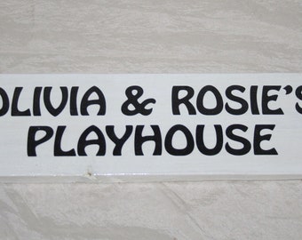 Kids Playhouse Plaque Sign Custom Personalised Message Your Name Words Shed Rescued Reclaimed Upcycle Wood