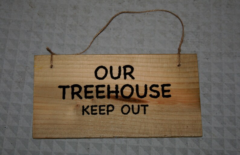 Treehousekeep Out Sign Personalised Treehouse Playhouse Sign: Rustic Reclaimed Wood, Kids ...