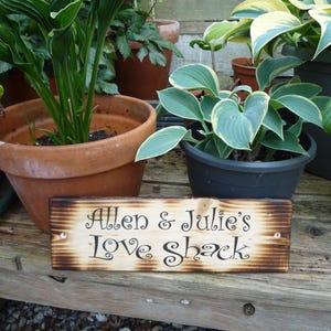 Personalised Love Shack Couples Sign: Reclaimed Wood Rustic Decor