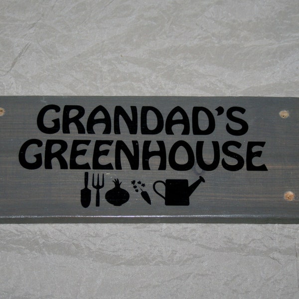 Greenhouse Personalised Plaque Sign Wood Outdoor Gardening Potting Shed Allotment Re-Purposed Rescued Reclaimed Upcycle Rustic Shabby Wood