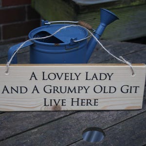 Personalized Reclaimed Wood Sign: Grumpy Old Git & Lady