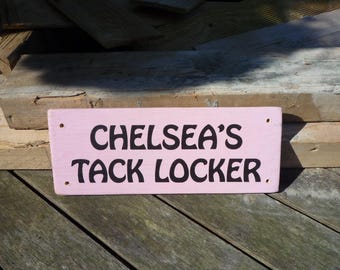 Personalised Horse Stable Tack Room Sign: Reclaimed Wood Equestrian Plaque