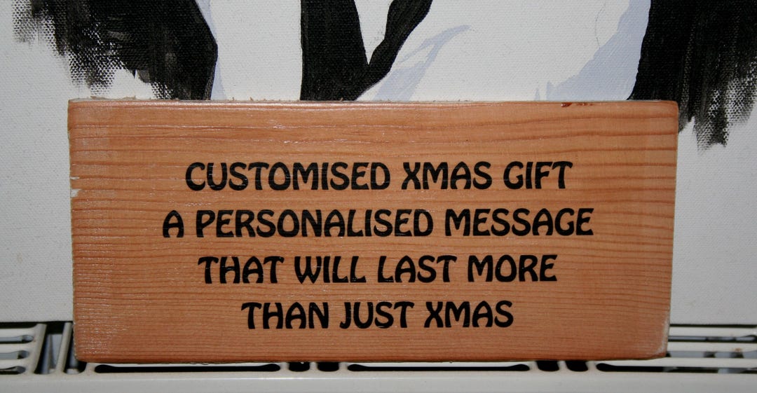 Handmade Personalised Sign Wooden Custom Message Bithday Christmas Xmas ...