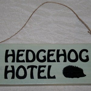 Hedgehog Hotel Plaque Sign Custom Personalised Message Highway Garden Your Name Words Outdoor Garden Shed Rescued Reclaimed Upcycle Wood