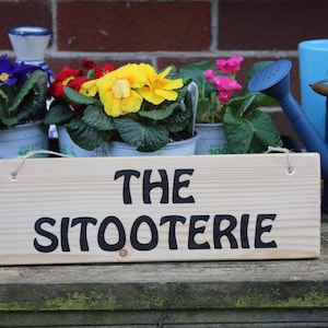 Personalised Sitooterie Sign: Scottish Theme Reclaimed Wood Garden Decor