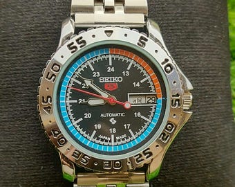 ビンテージ セイコー 5 自動巻き メンズ腕時計 21石 ブラックダイヤル デイズ/デア