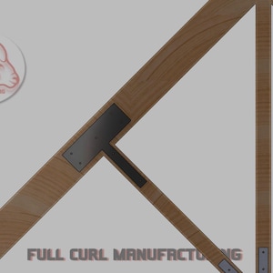 May include: Illustration of a wooden truss structure with metal brackets. The image includes the text "FULL CURL MANUFACTURING" and a circular logo with a ram's head.