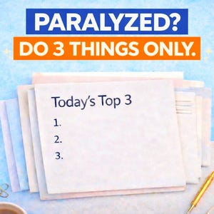 Planificador imprimible para TDAH: Enfócate en 3 cosas / Planificador diario para cuando estás abrumado (PDF) / Productividad sencilla y minimalista / Descarga instantánea