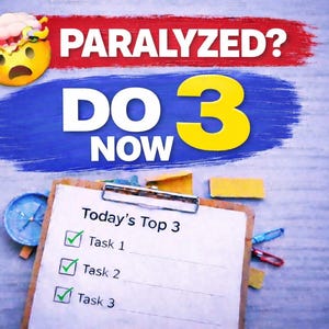 Planificador imprimible para TDAH: Enfócate en 3 cosas / Planificador diario para cuando estás abrumado (PDF) / Productividad sencilla y minimalista / Descarga instantánea